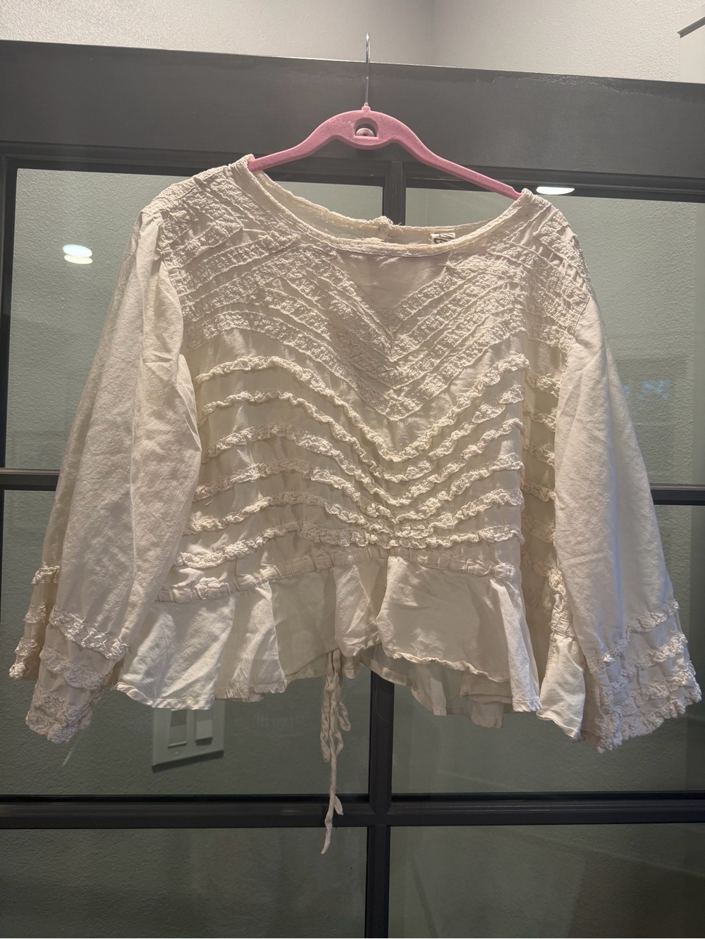 Magnolia Pearl Cream Ruffle Peasant Blouse